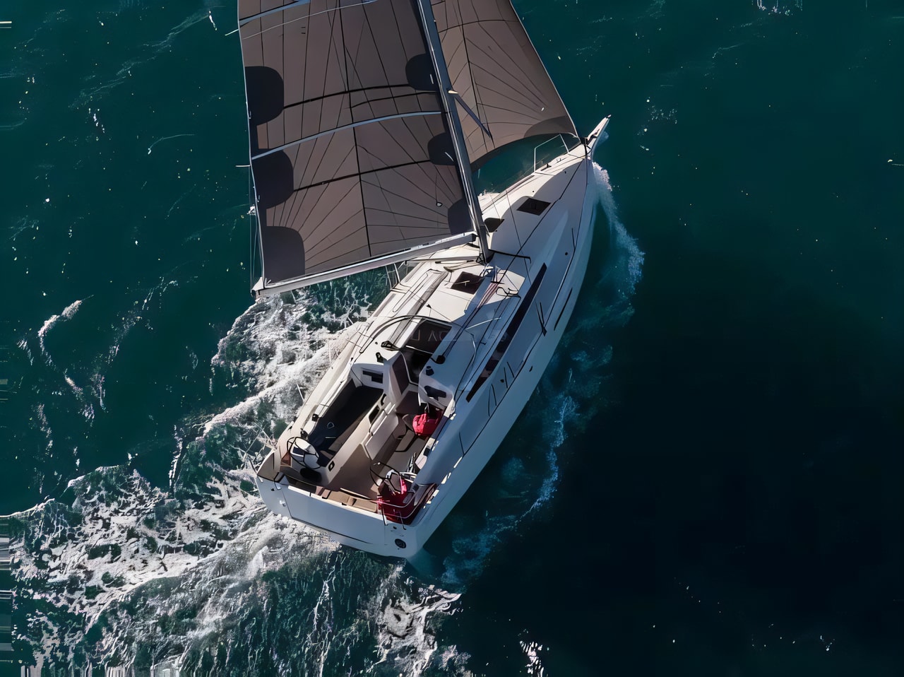 Exterior overview of Sun Odyssey 380 sail boat for charter from Split ACI Marina in the Split sailing area Croatia