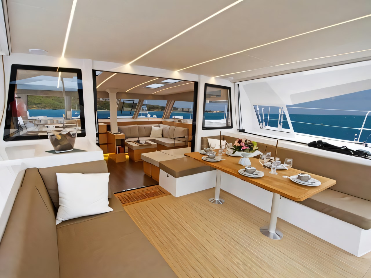 Nautitech 46 Fly yacht layout 6 cabins Croatia charter