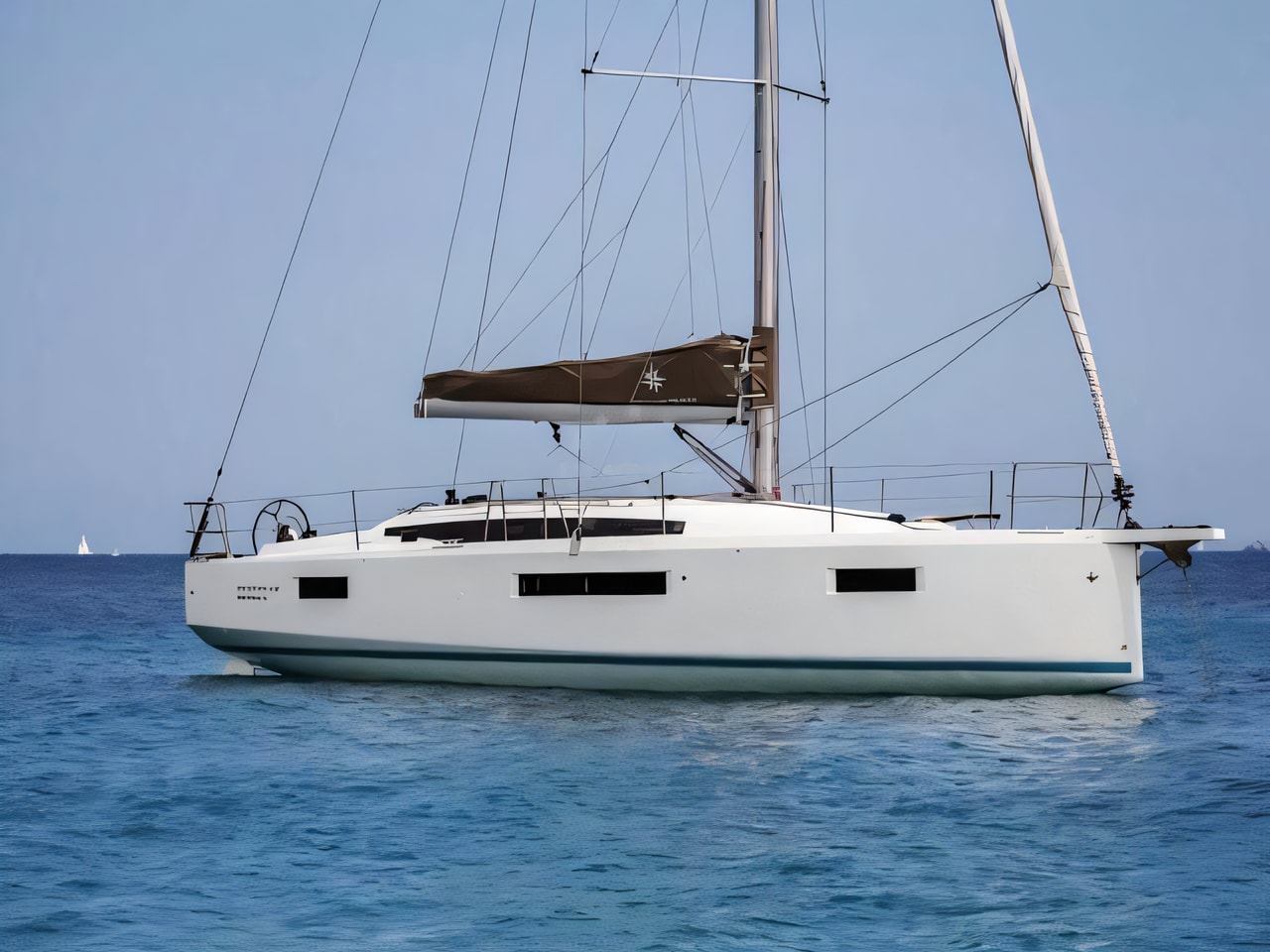 Exterior overview of Sun Odyssey 410 sail boat for charter from Sibenik Marina Mandalina in the Sibenik sailing area Croatia