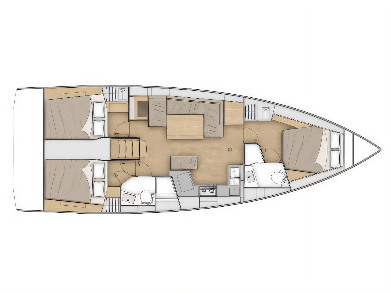 Interior of Oceanis 40.1 sail boat with 3 cabins Croatia yacht charter