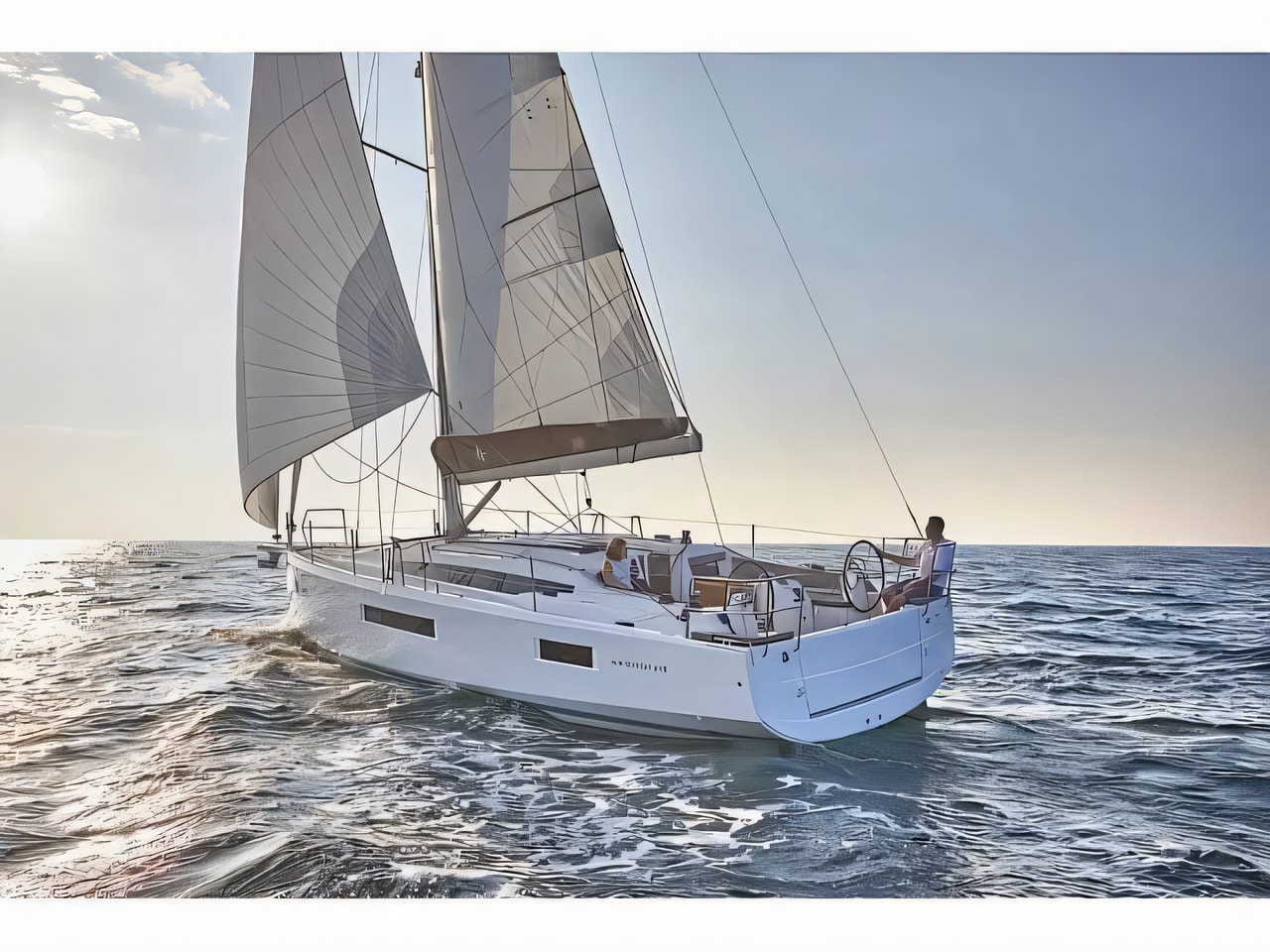 Exterior overview of Sun Odyssey 410 sail boat for charter from Split ACI Marina in the Split sailing area Croatia