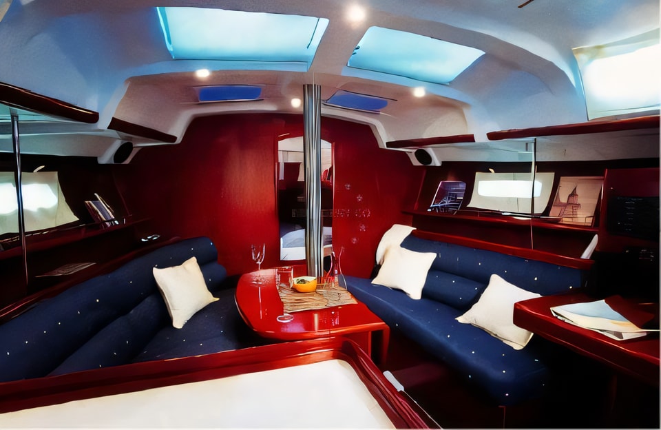 Interior of Oceanis 343 sail boat with 3 cabins Croatia yacht charter
