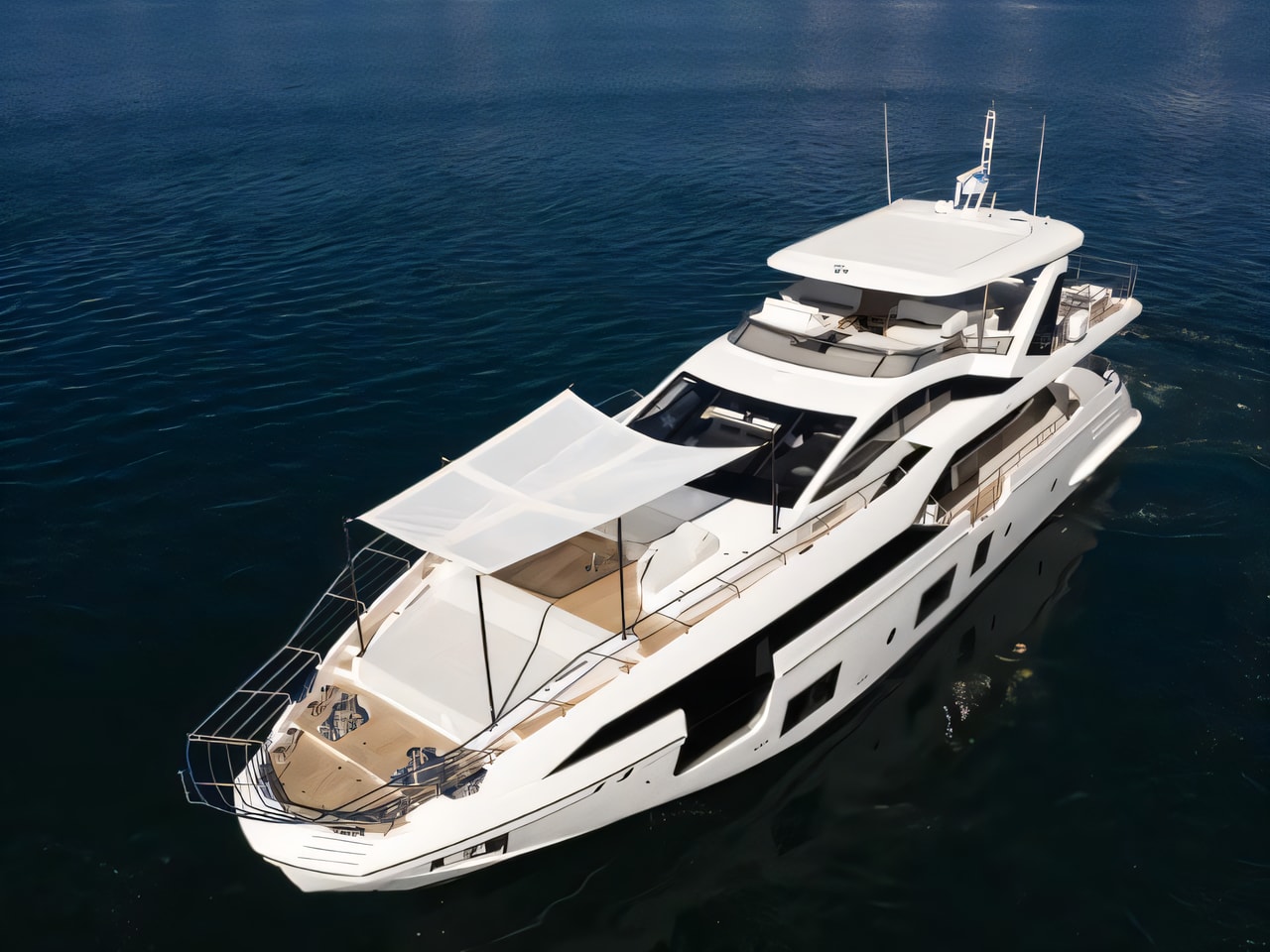 Exterior overview of Azimut Grande 27 Metri motoryacht for charter from Sibenik Marina Mandalina in the Sibenik sailing area Croatia