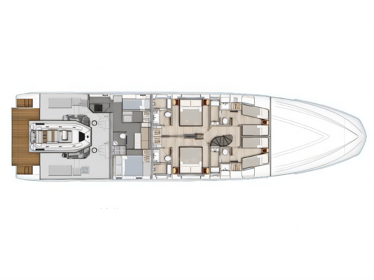 Interior of Azimut Grande 27 Metri motoryacht with 5 cabins Croatia yacht charter