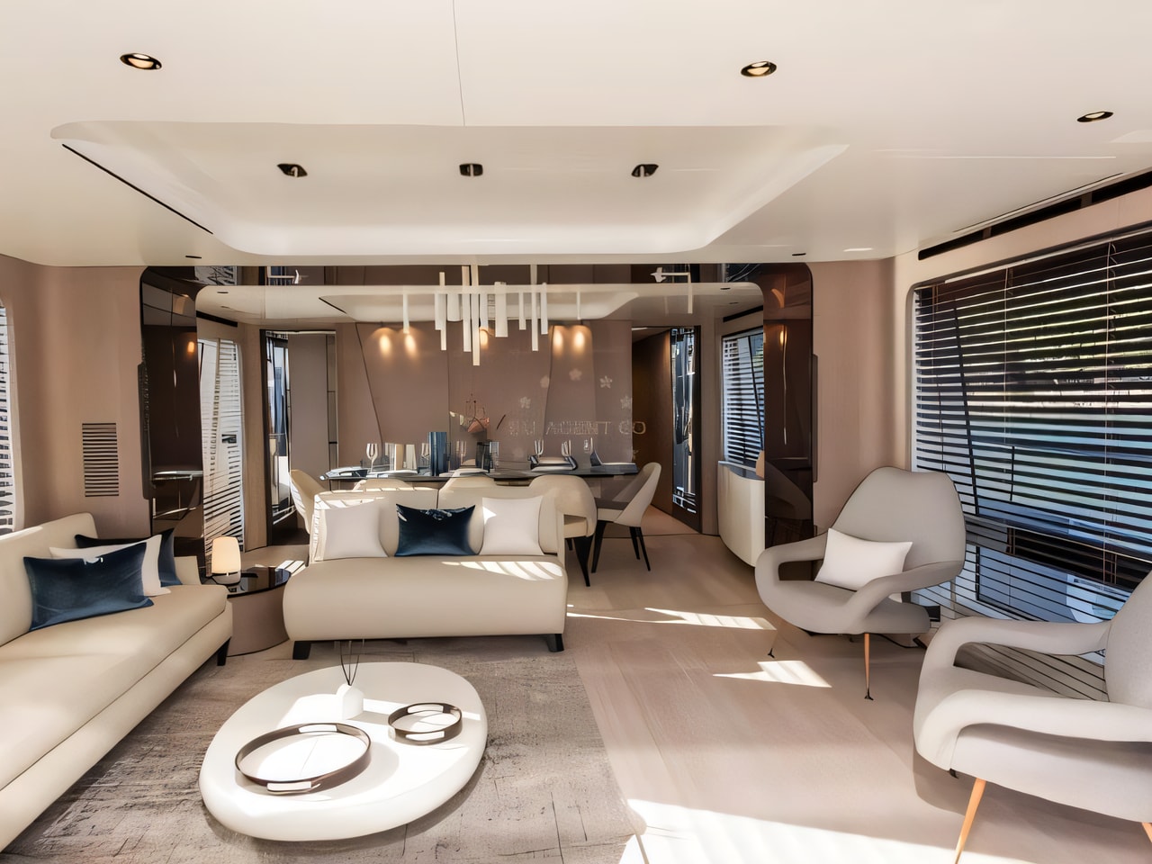 Layout of Azimut Grande 27 Metri motoryacht with 5 cabins Croatia yacht charter