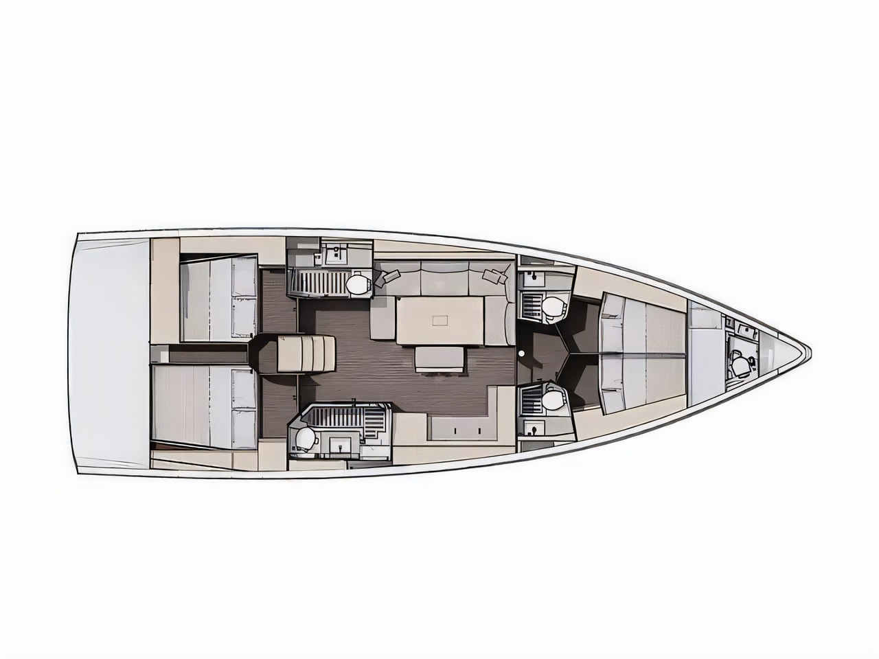 Interior of Dufour 470 GL sail boat with 4 cabins Croatia yacht charter