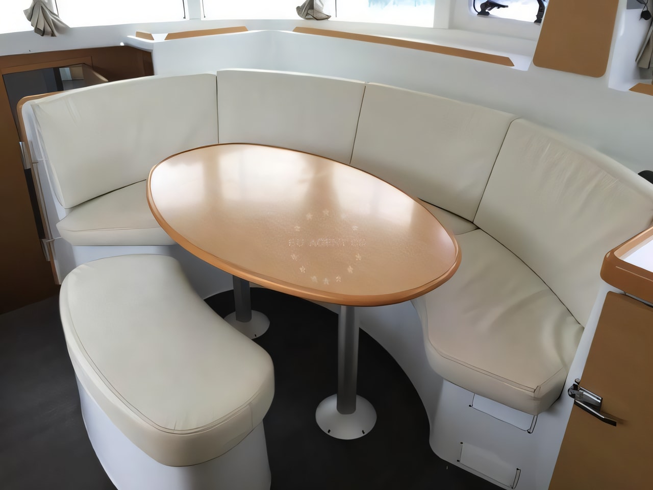 Layout of Lagoon 380 catamaran with 4 cabins Croatia yacht charter