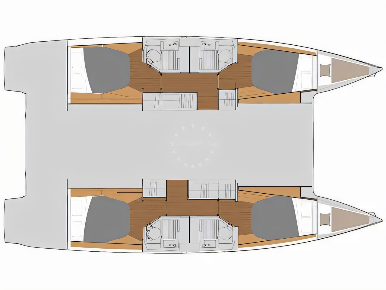 Interior of Fountaine Pajot Astrea 42 catamaran with 6 cabins Croatia yacht charter