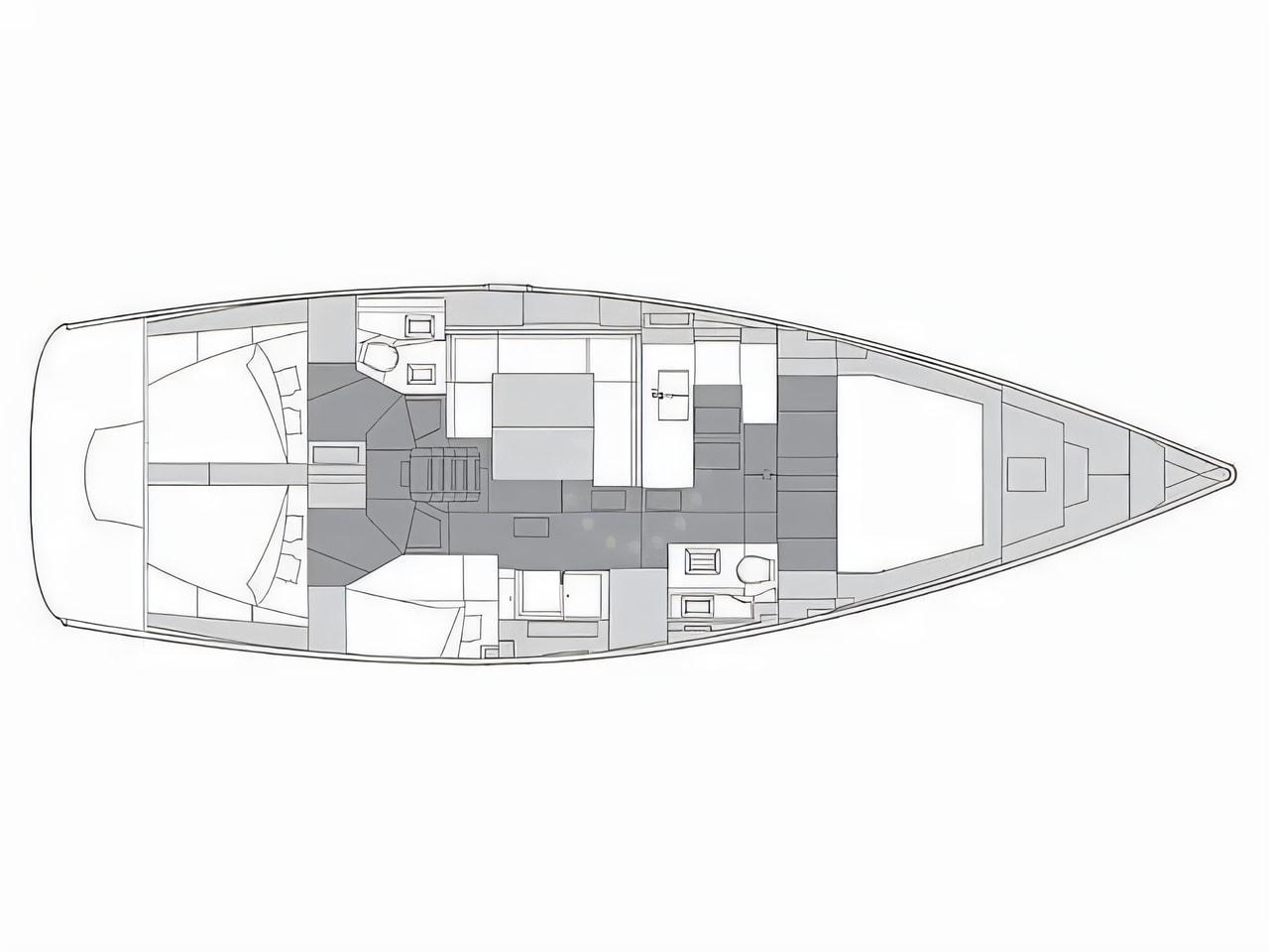 Interior of Elan Impression 50.1 sail boat with 4 cabins Croatia yacht charter