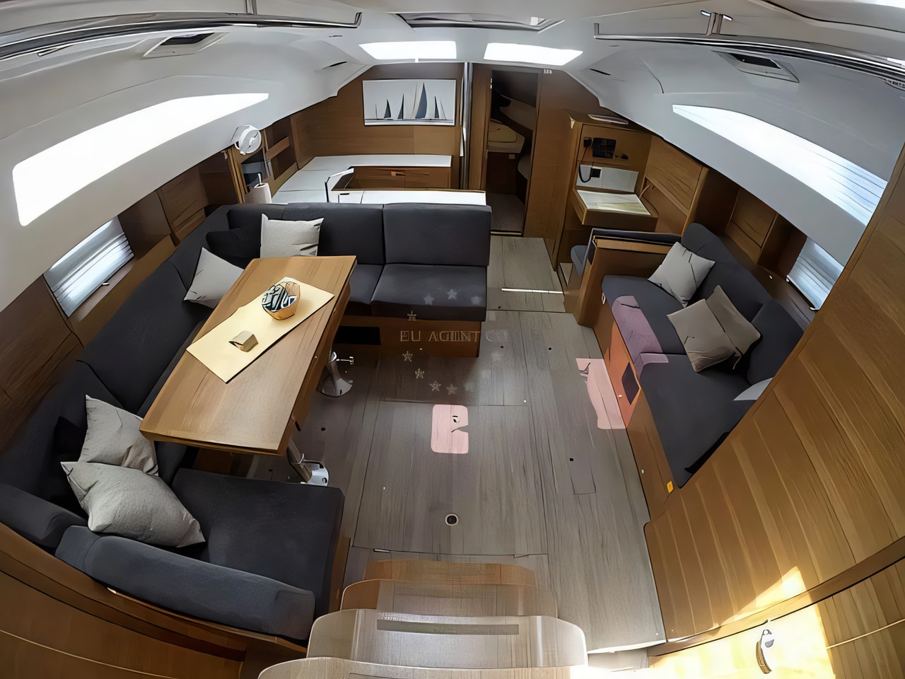 Layout of Elan Impression 50.1 sail boat with 4 cabins Croatia yacht charter
