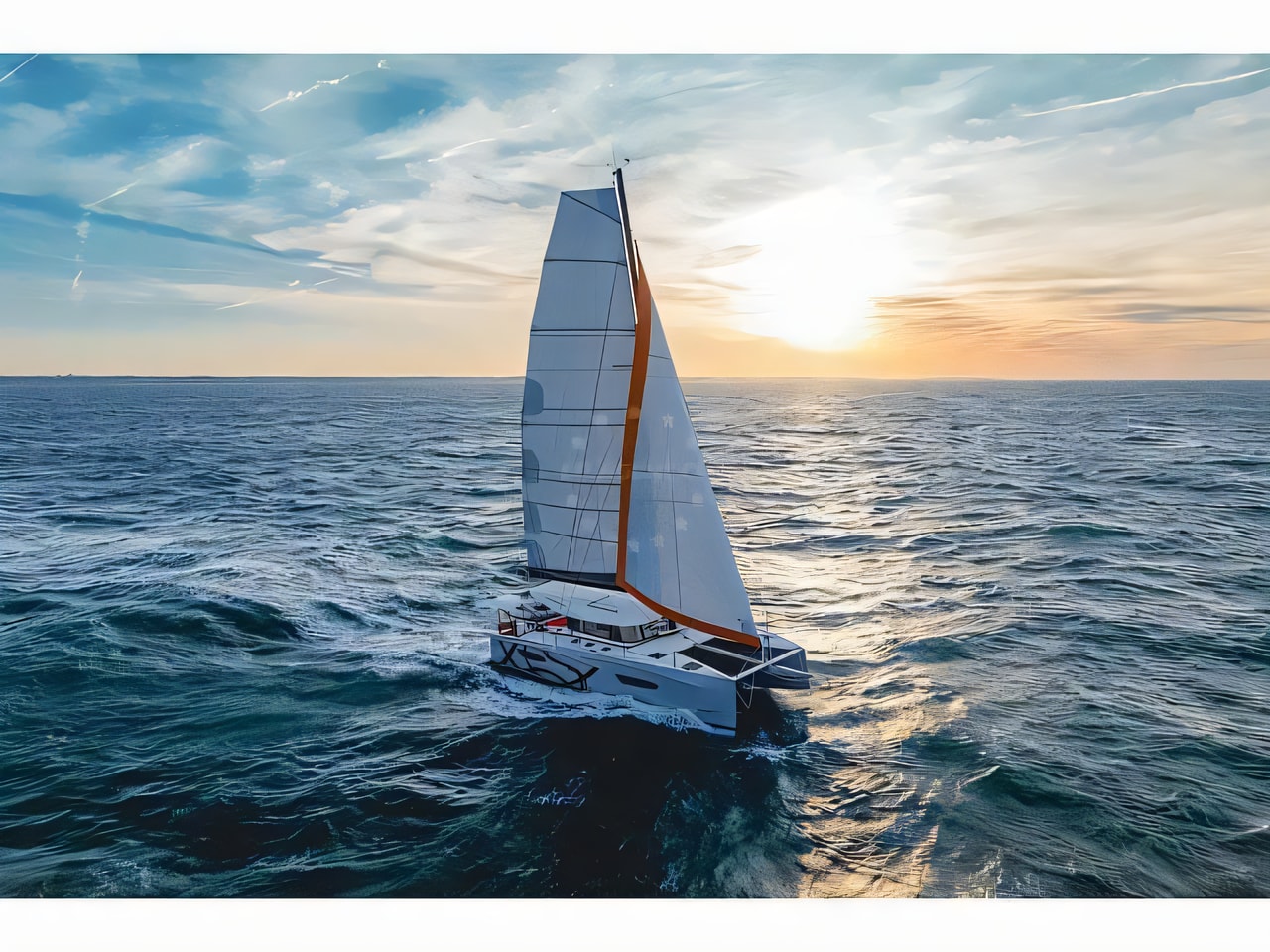 Exterior overview of Excess 13 catamaran for charter from Dubrovnik ACI Marina in the Dubrovnik sailing area Croatia
