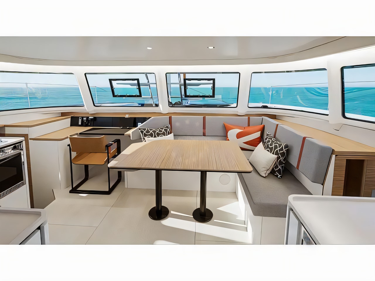 Layout of Excess 13 catamaran with 6 cabins Croatia yacht charter