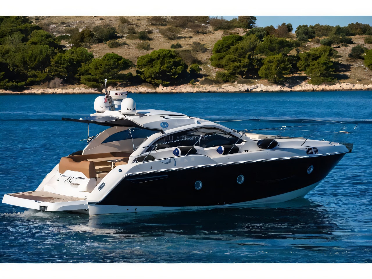 Interior of Sessa C35 motor boat with 2 cabins Croatia yacht charter