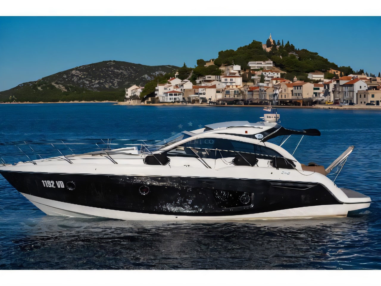 Interior of Sessa C38 motoryacht with 2 cabins Croatia yacht charter