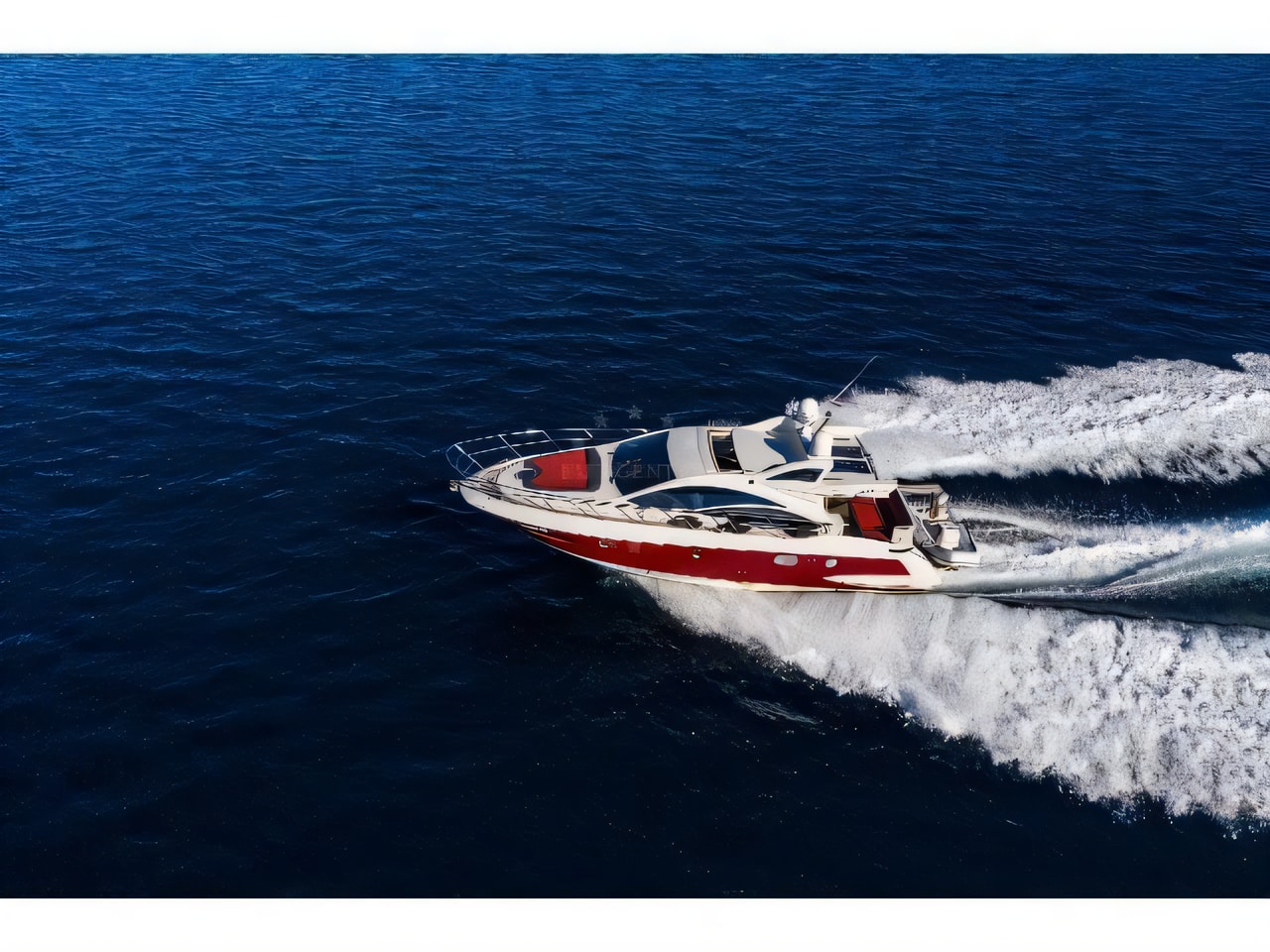Interior of Azimut 43 motor boat with 2 cabins Croatia yacht charter