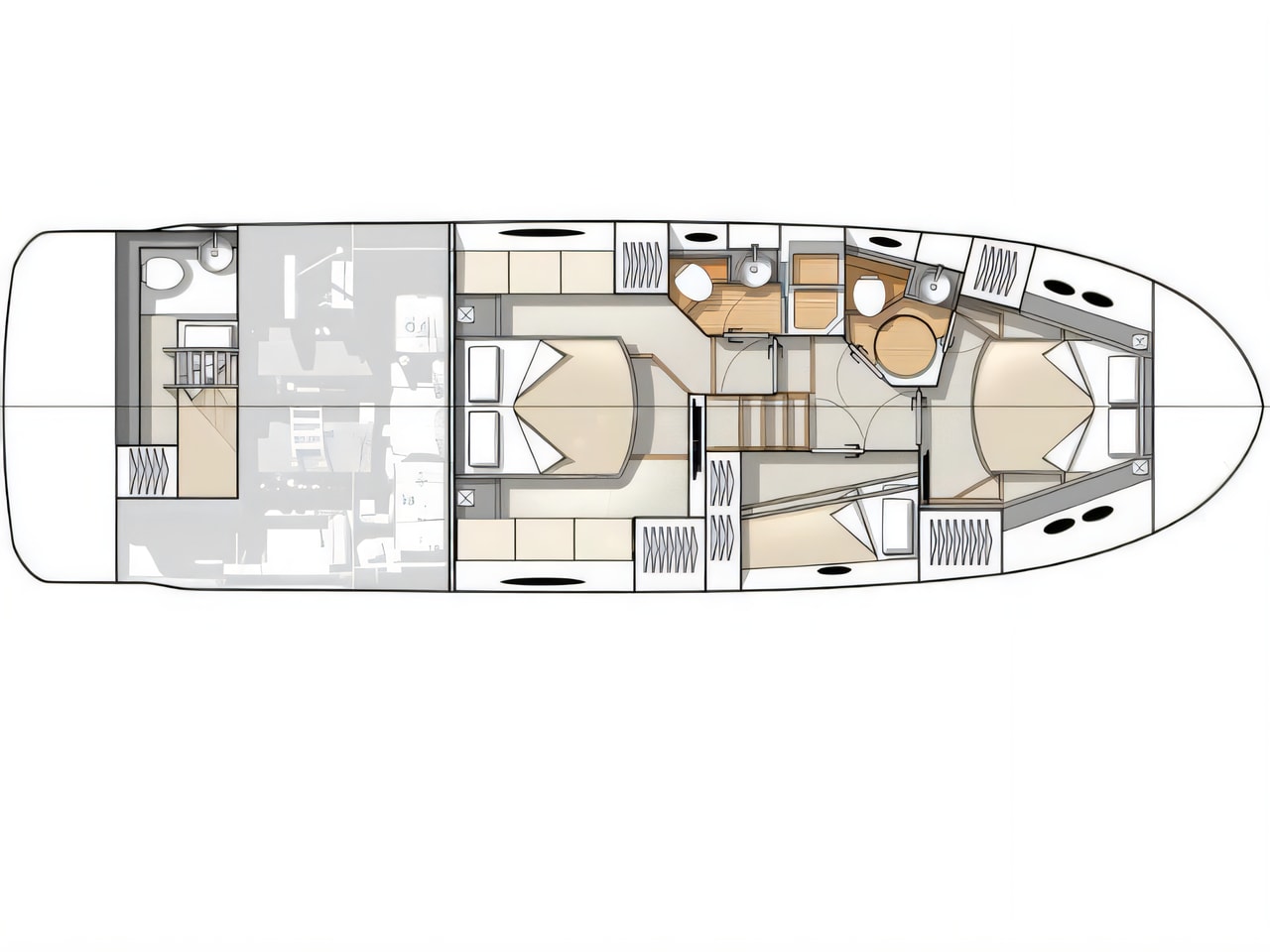 Interior of Monte Carlo 5 motoryacht with 3 cabins Croatia yacht charter