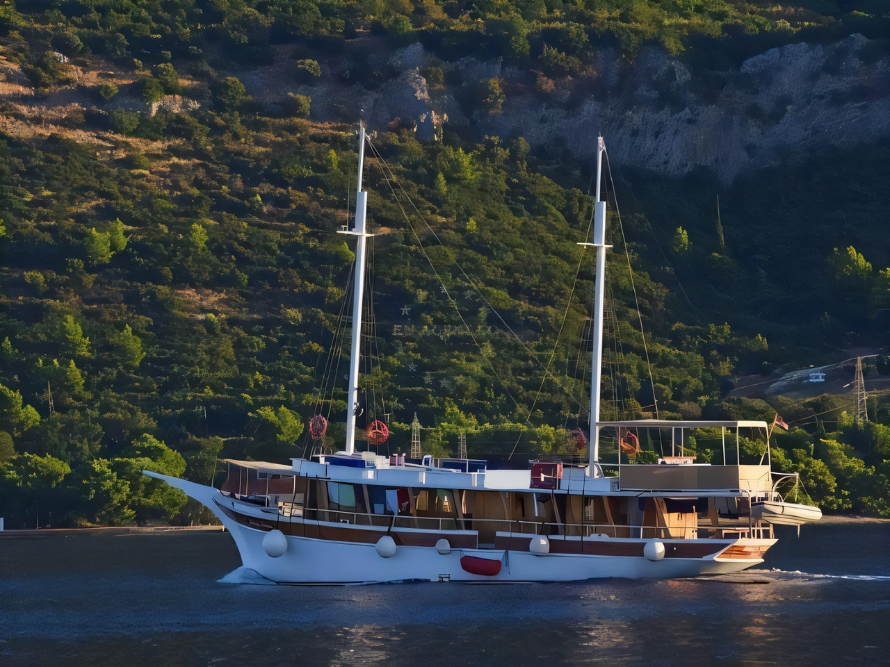 Exterior overview of Gulet gulet or cruiser for charter from Split Port in the Split sailing area Croatia