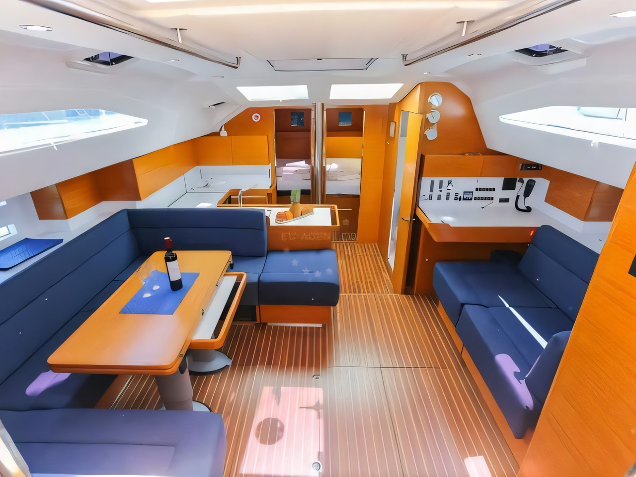 Layout of Elan 494 Impression sail boat with 4 cabins Croatia yacht charter
