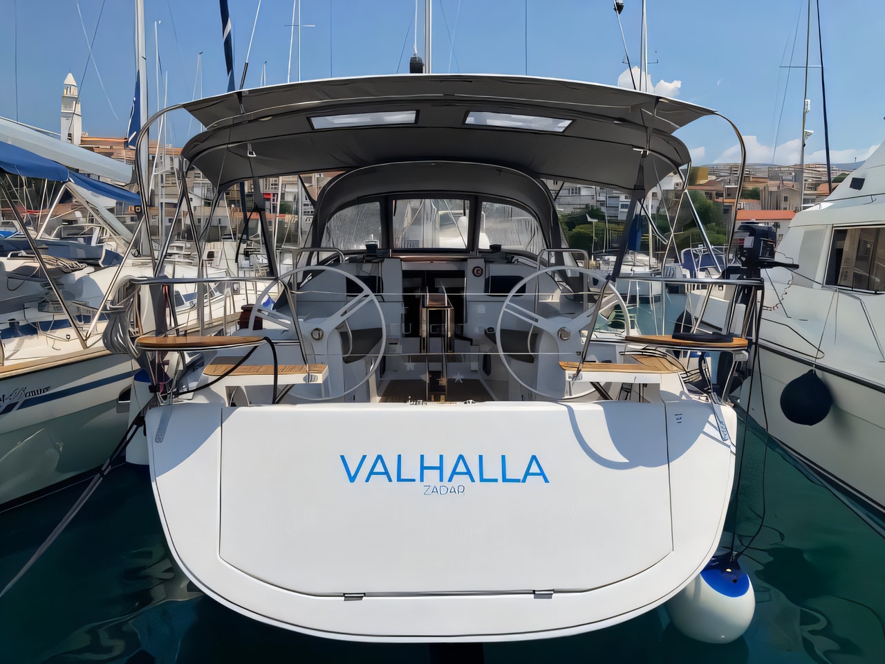Exterior overview of Elan 40 Impression sail boat for charter from Vinodolski Novi Marina in the Istria / Kvarner sailing area Croatia