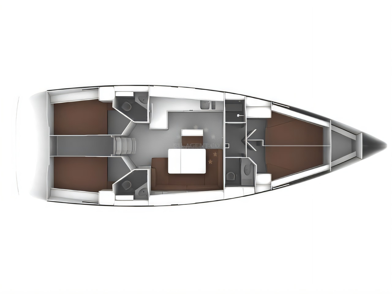 Interior of Bavaria 46 Cruiser sail boat with 4 cabins Croatia yacht charter