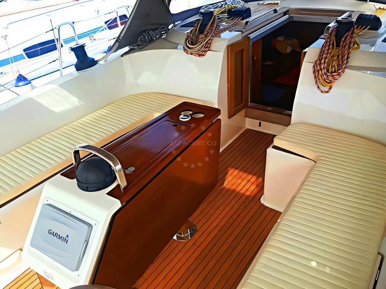 Layout of Bavaria 46 Cruiser sail boat with 4 cabins Croatia yacht charter