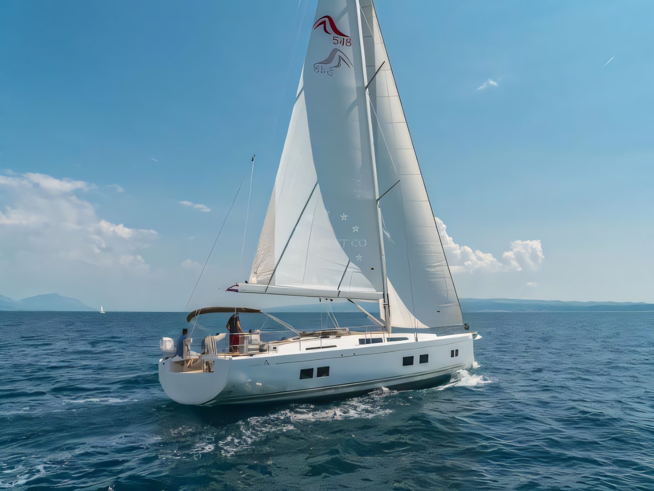 Exterior overview of Hanse 548 sail boat for charter from Seget Donji Marina Baotic in the Split sailing area Croatia