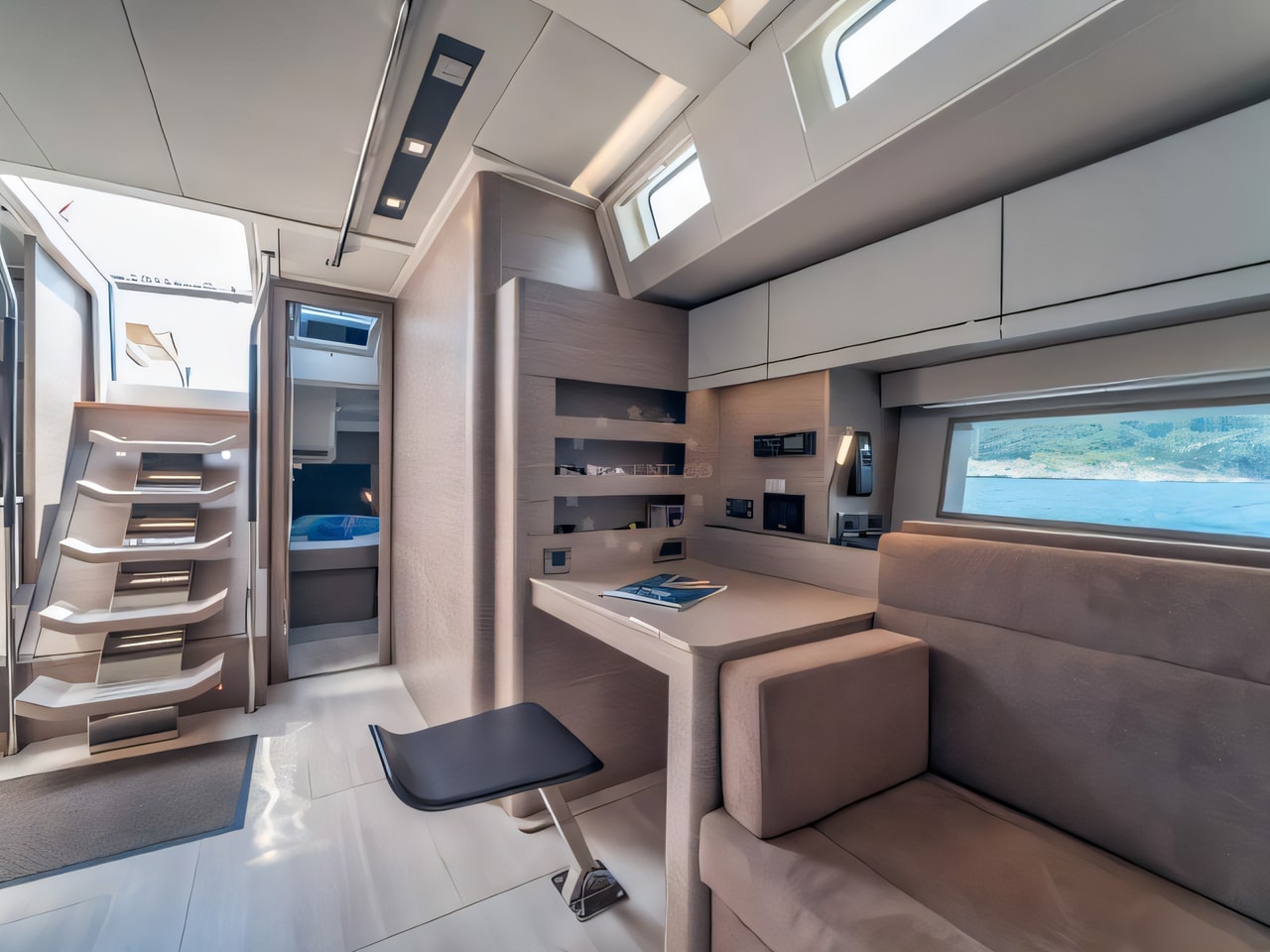 Layout of Hanse 548 sail boat with 5 cabins Croatia yacht charter