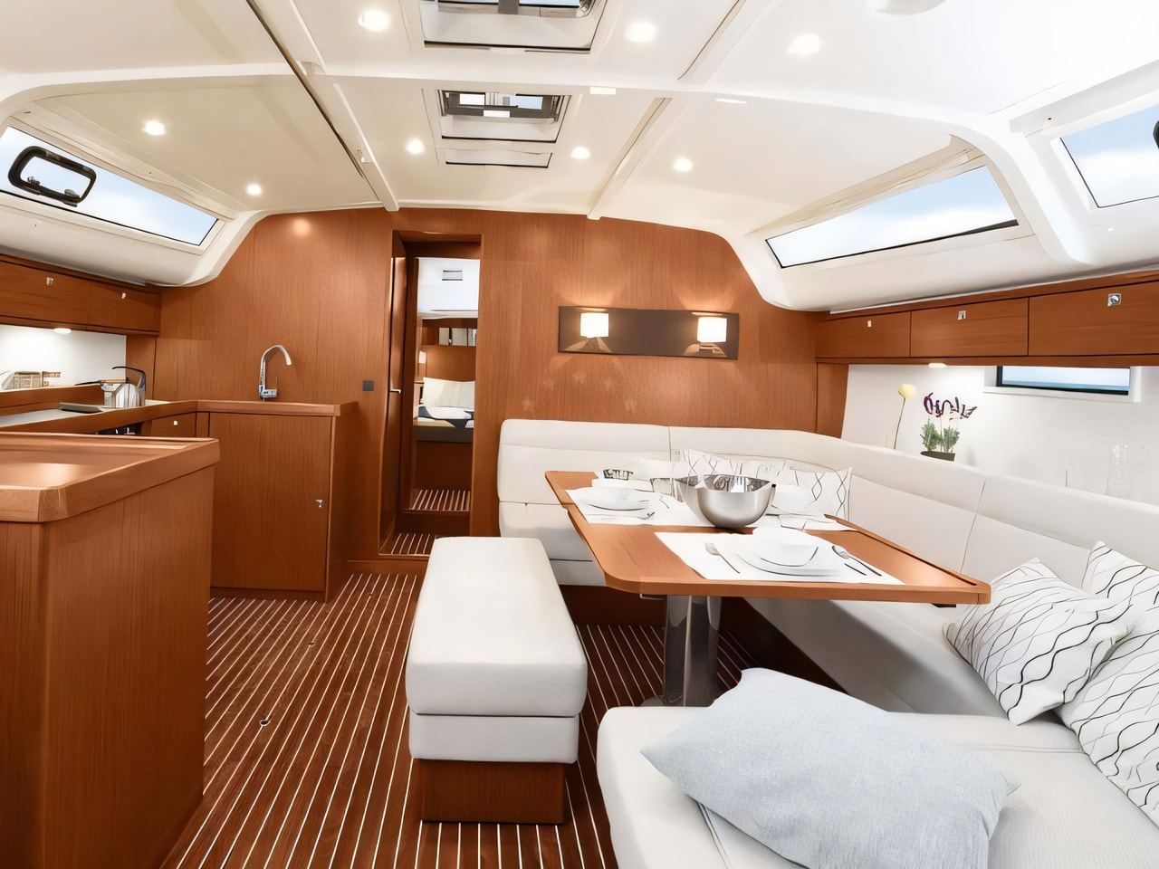 Layout of Bavaria 51 Cruiser sail boat with 5 cabins Croatia yacht charter