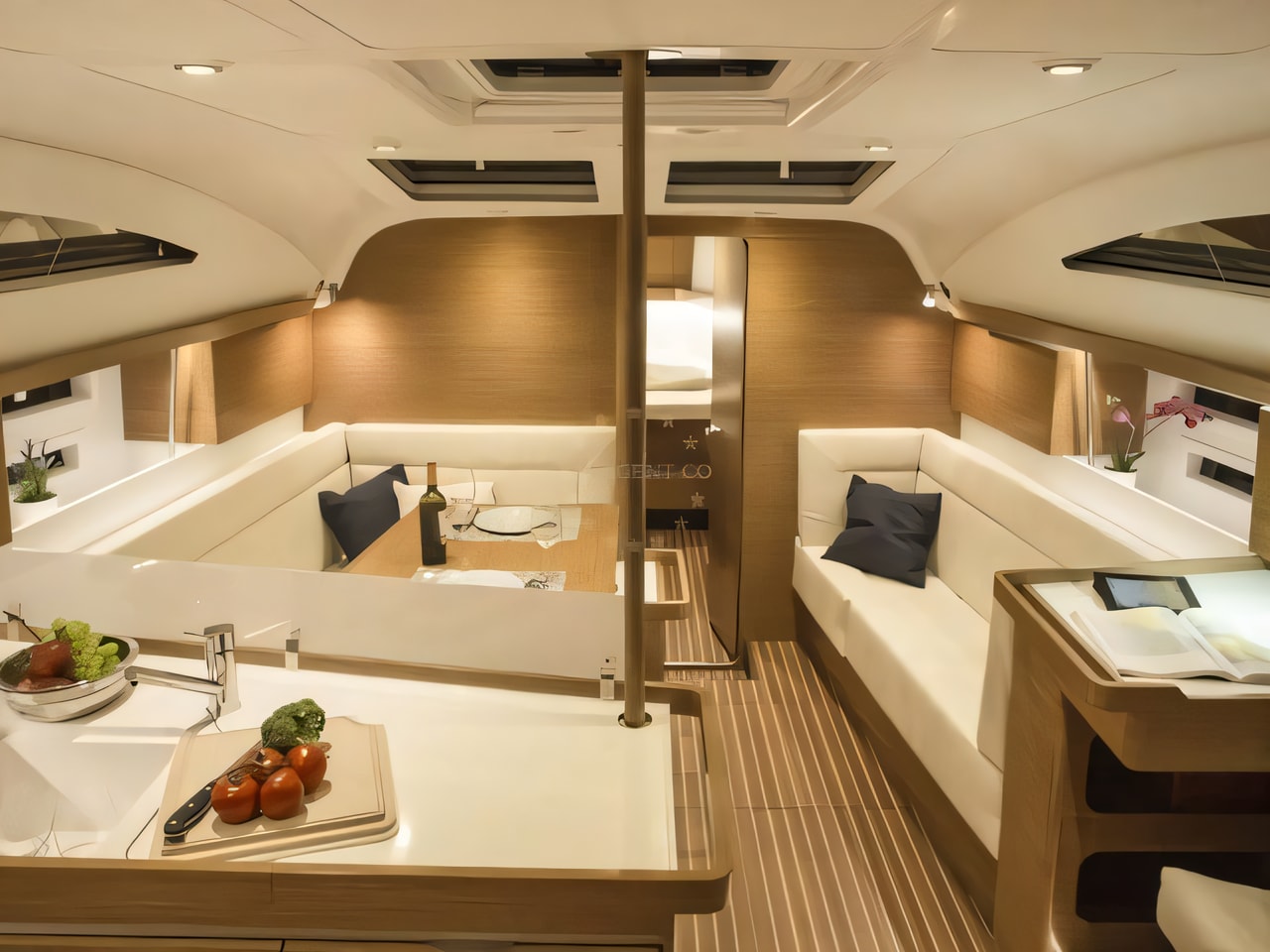 Layout of Elan Impression 45.1 sail boat with 4 cabins Croatia yacht charter