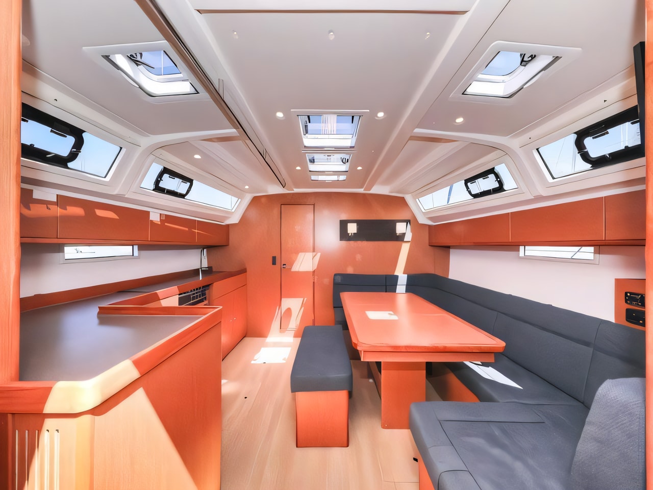 Layout of Bavaria Cruiser 46 sail boat with 4 cabins Croatia yacht charter