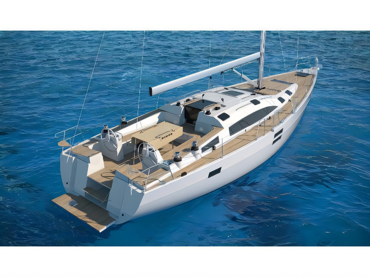 Exterior overview of Elan Impression 50.1 sail boat for charter from Biograd Marina Kornati in the Kornati sailing area Croatia