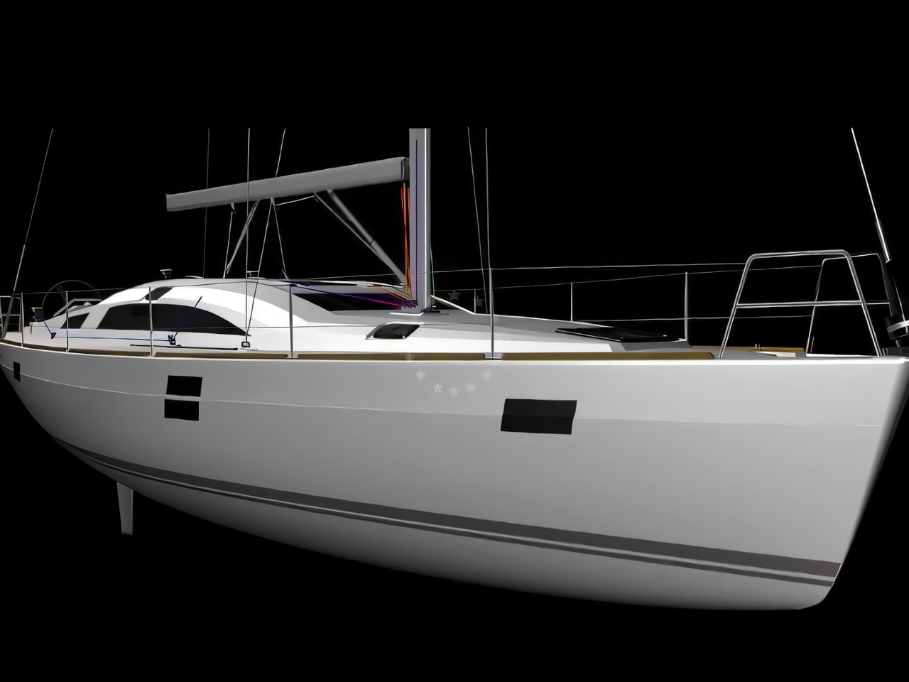 Exterior overview of Elan Impression 45.1 sail boat for charter from Kastela Gomilica Marina in the Split sailing area Croatia