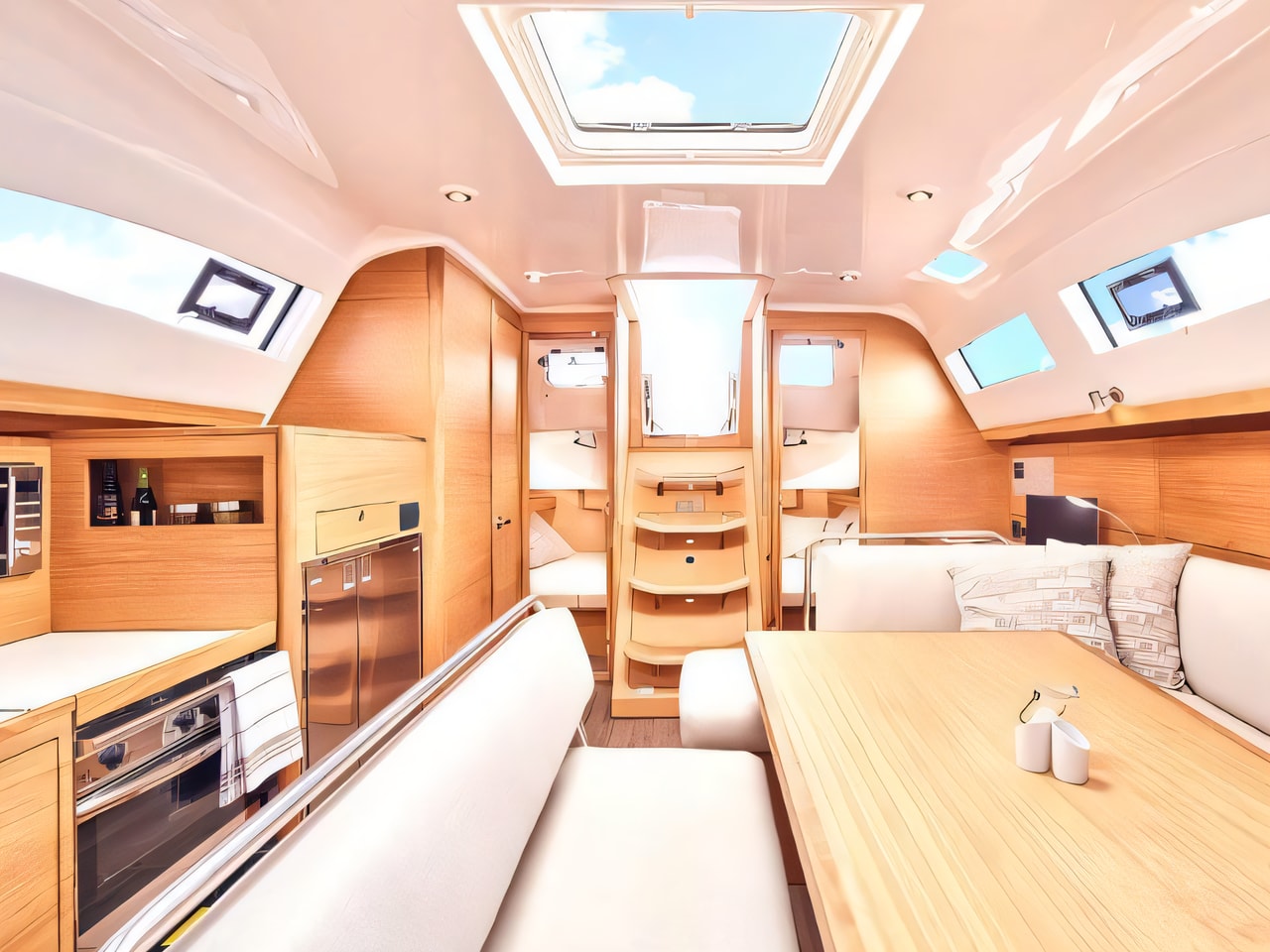 Layout of Elan Impression 45.1 sail boat with 4 cabins Croatia yacht charter