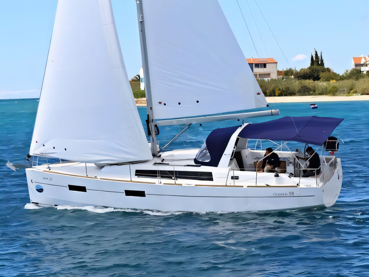 Exterior overview of Oceanis 38.1 sail boat for charter from Kastela Gomilica Marina in the Split sailing area Croatia