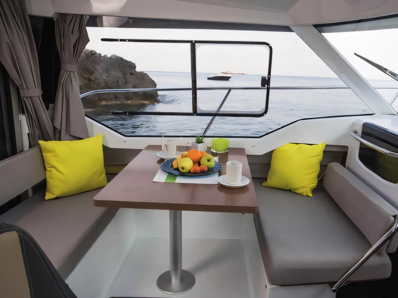 Layout of Merry Fisher 795 motor boat with 1 cabins Croatia yacht charter