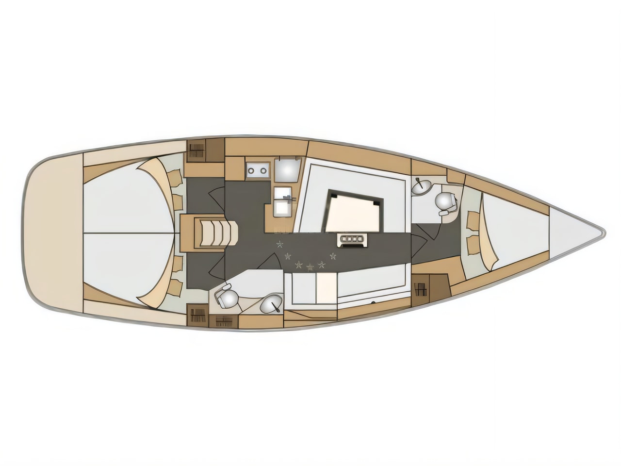Interior of Elan 40 Impression sail boat with 3 cabins Croatia yacht charter