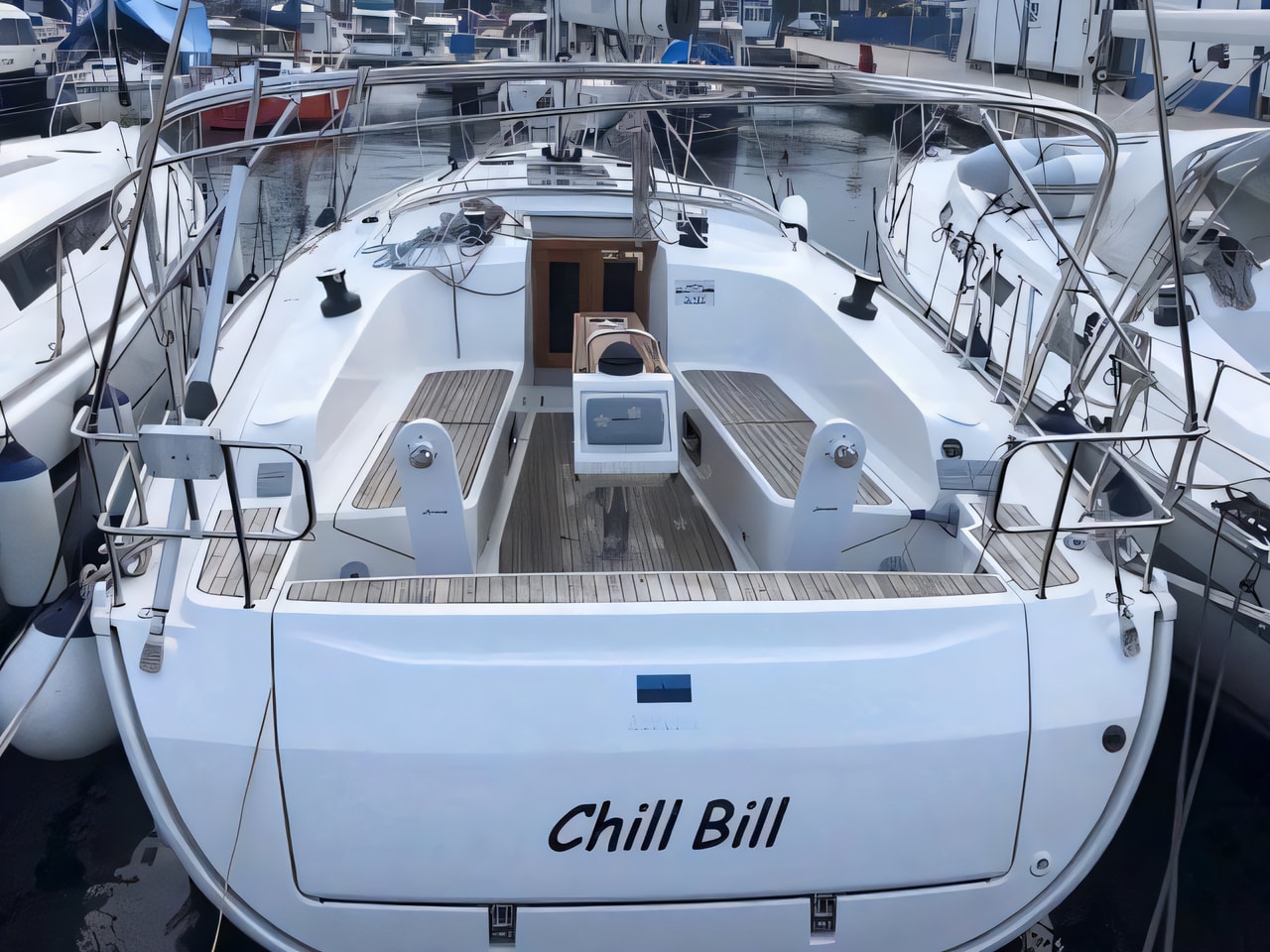 Exterior overview of Bavaria Cruiser 41 sail boat for charter from Zadar Marina Zadar in the Zadar sailing area Croatia