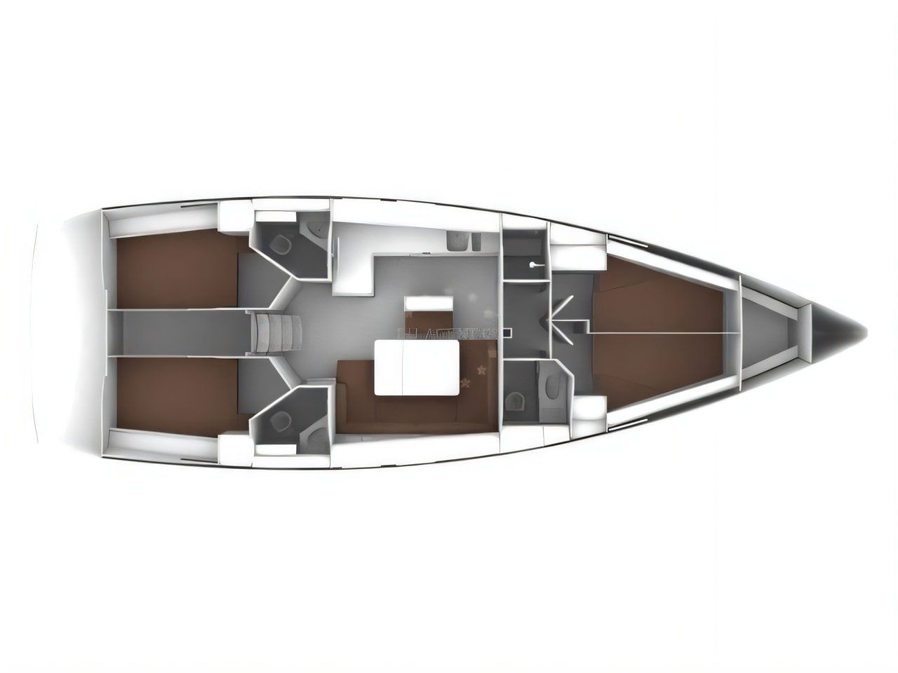 Interior of Bavaria Cruiser 46 sail boat with 4 cabins Croatia yacht charter