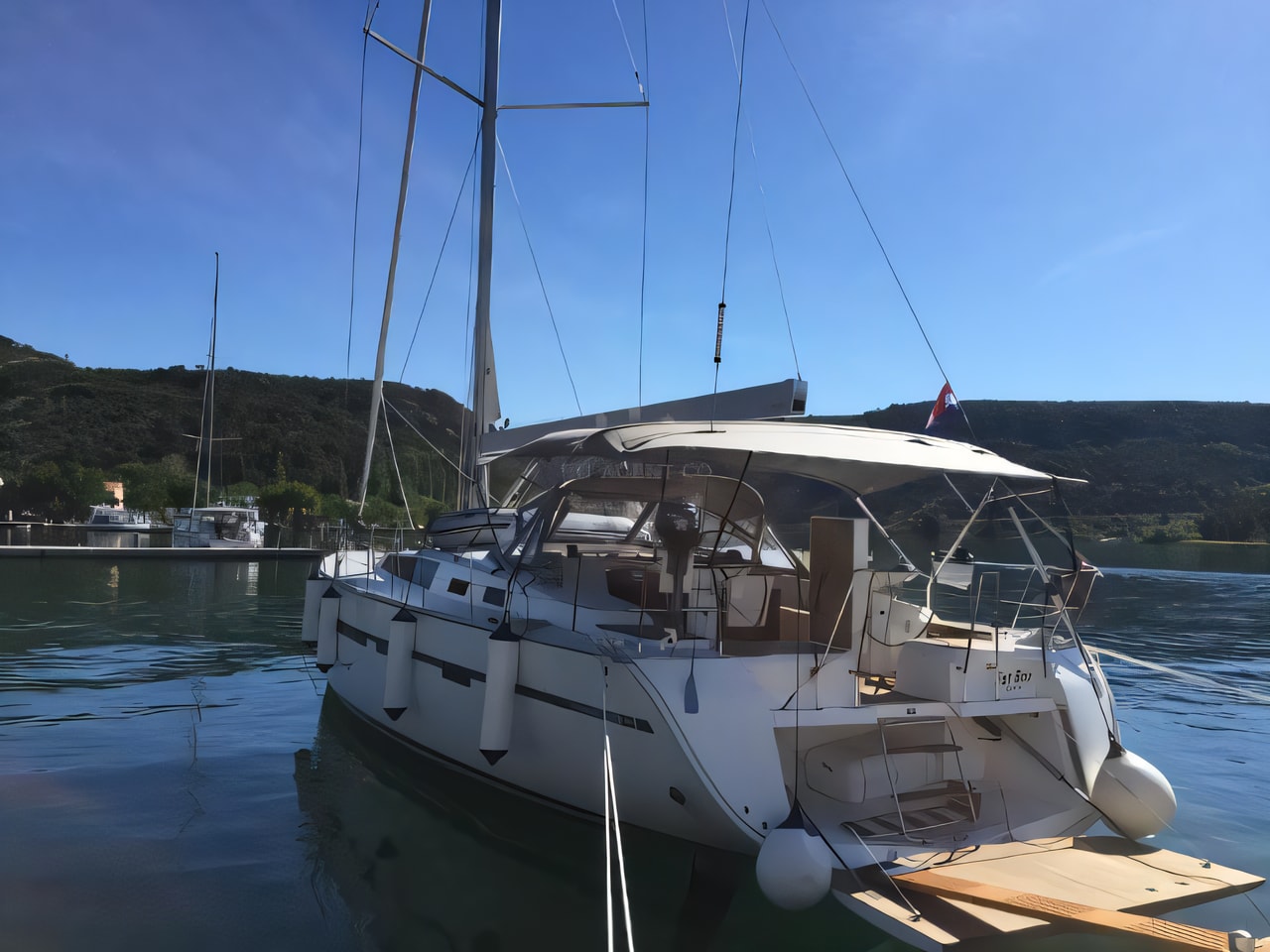 Exterior overview of Bavaria Cruiser 56 sail boat for charter from Zadar Marina Zadar in the Zadar sailing area Croatia