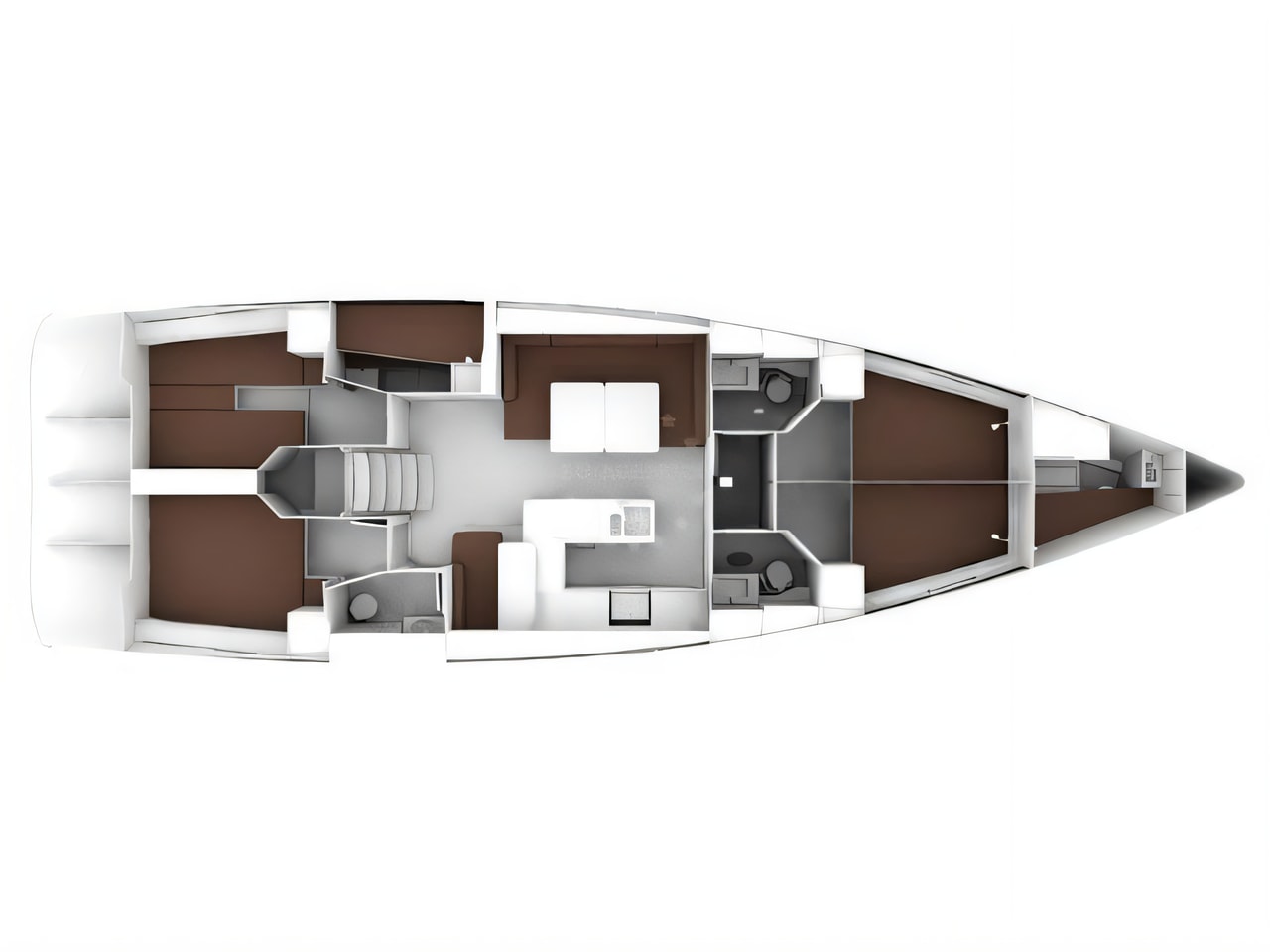 Interior of Bavaria Cruiser 56 sail boat with 6 cabins Croatia yacht charter