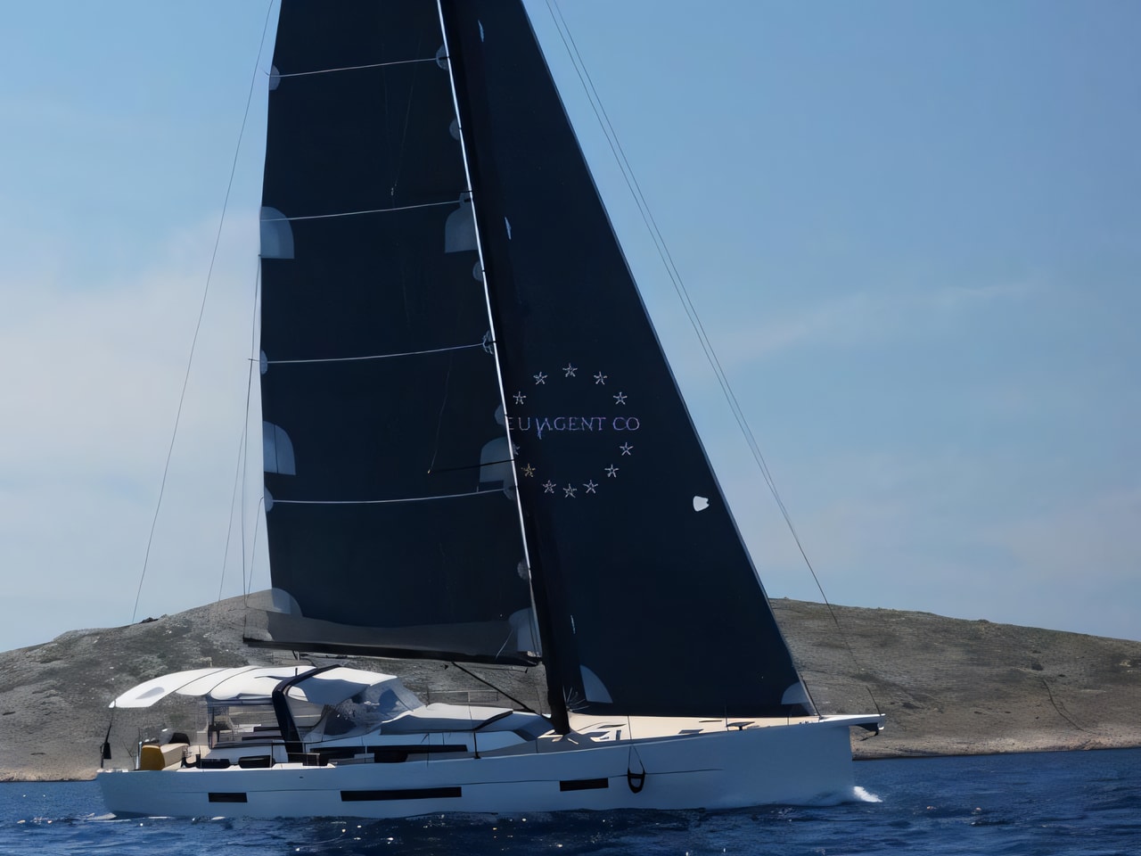 Exterior overview of Dufour 63 Exclusive sail boat for charter from Primosten Marina Kremik in the Sibenik sailing area Croatia
