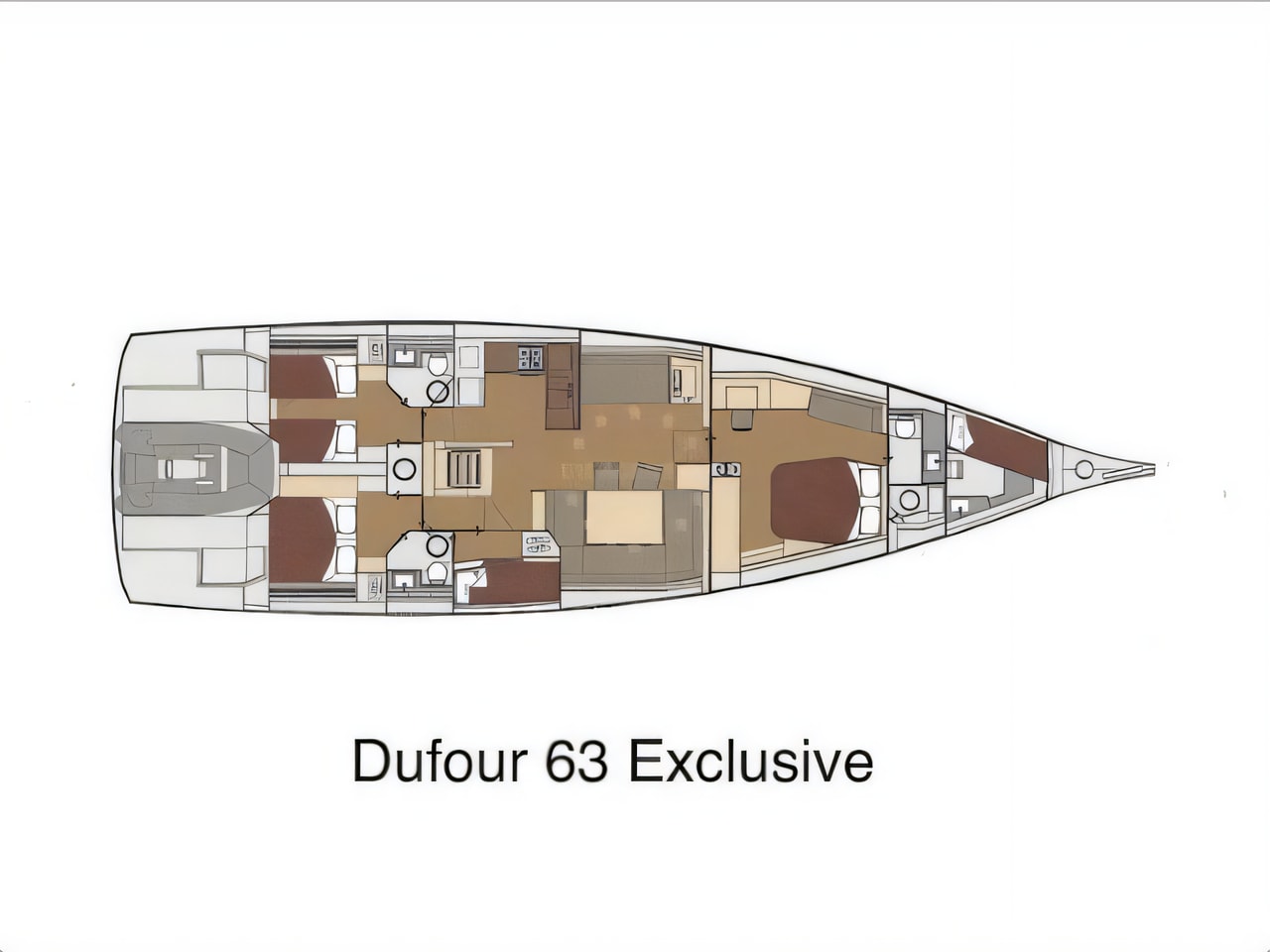 Interior of Dufour 63 Exclusive sail boat with 4 cabins Croatia yacht charter