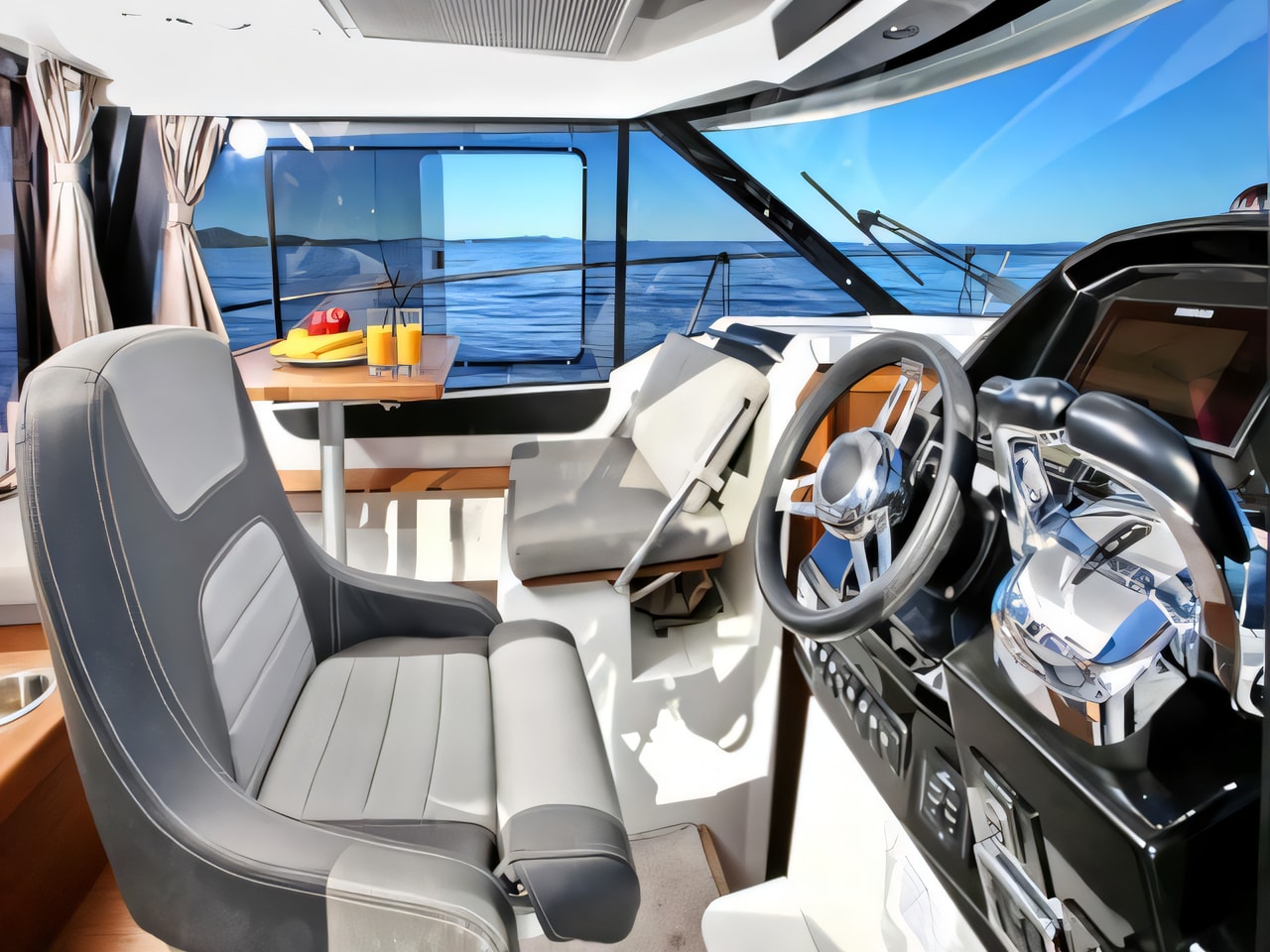 Layout of Merry Fisher 895 motor boat with 2 cabins Croatia yacht charter