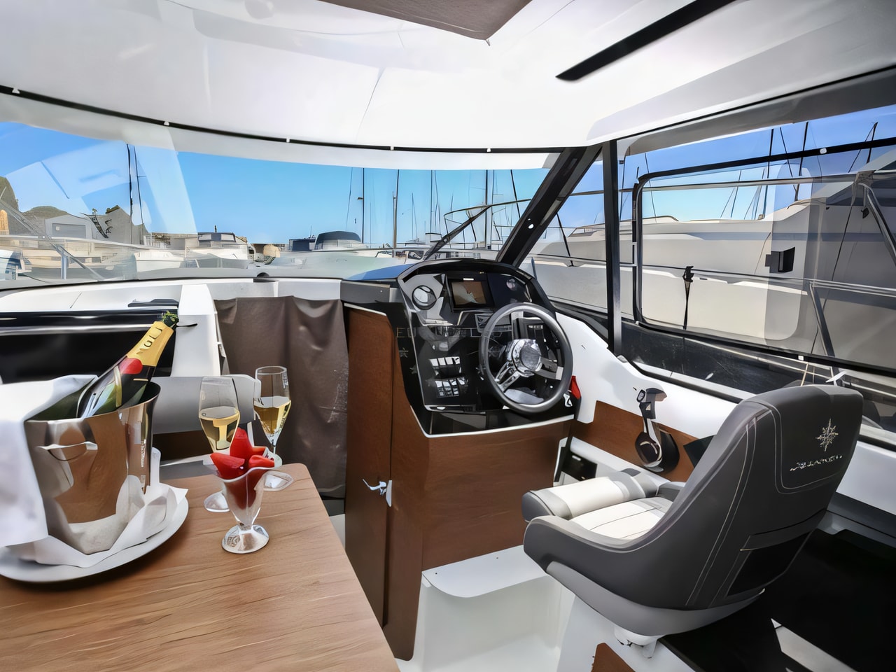 Layout of Merry Fisher 795 motor boat with 1 cabins Croatia yacht charter