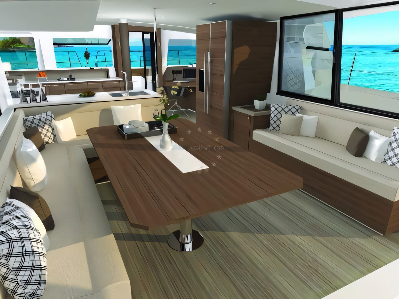 Layout of Bali 4.6 catamaran with 6 cabins Croatia yacht charter