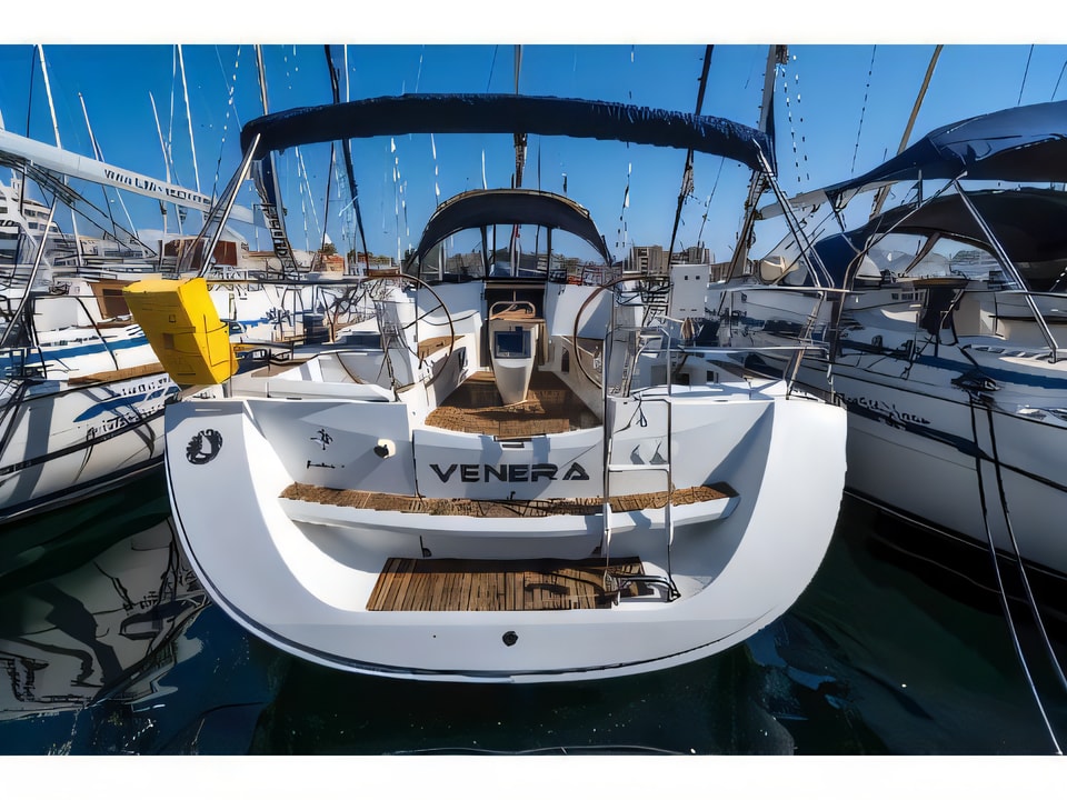 Exterior overview of Sun Odyssey 42 i sail boat for charter from Biograd Kornati in the Zadar sailing area Croatia