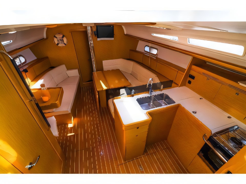 Interior of Sun Odyssey 42 i sail boat with 3 cabins Croatia yacht charter