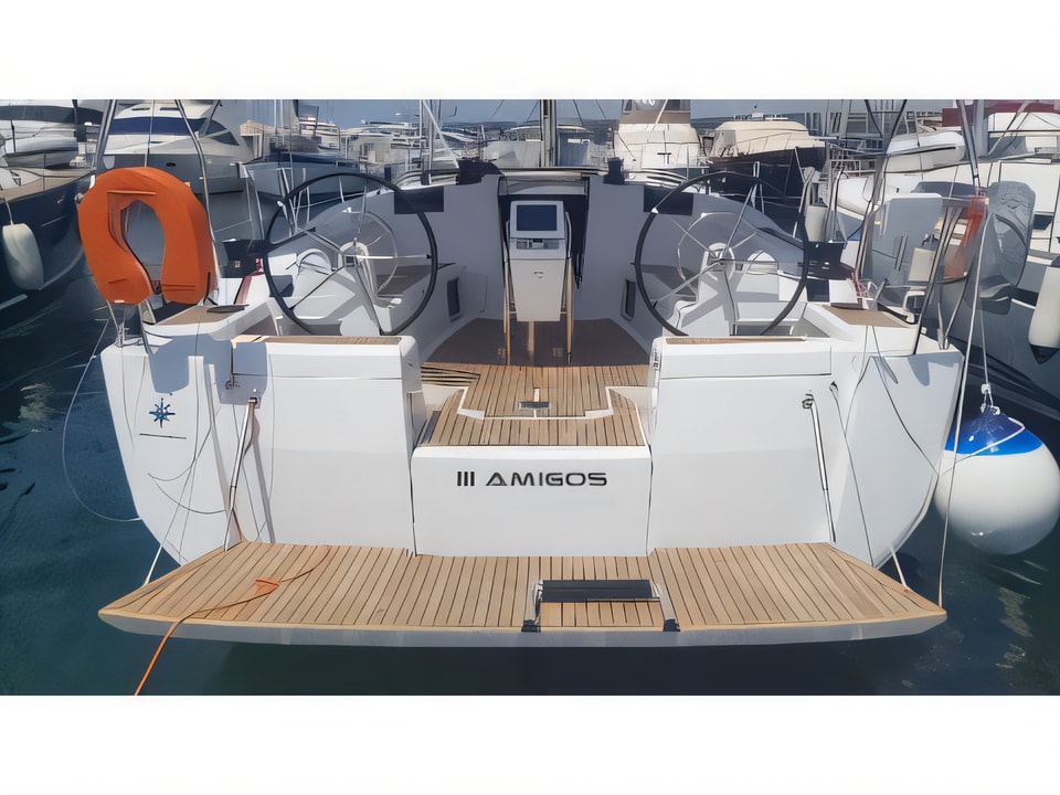 Exterior overview of Sun Odyssey 449 sail boat for charter from Biograd Kornati in the Zadar sailing area Croatia