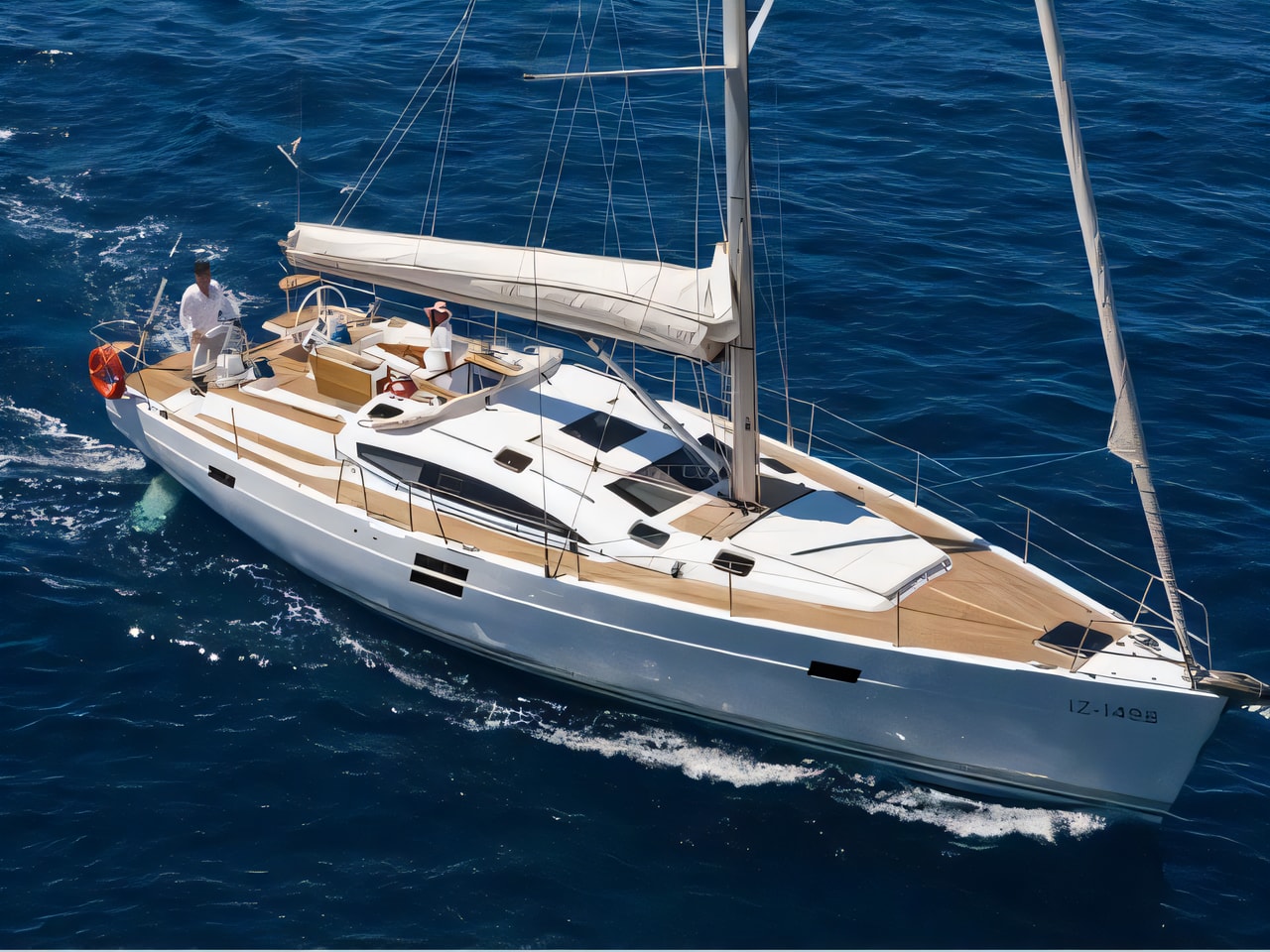 Exterior overview of Elan 50 Impression sail boat for charter from Biograd Kornati in the Zadar sailing area Croatia