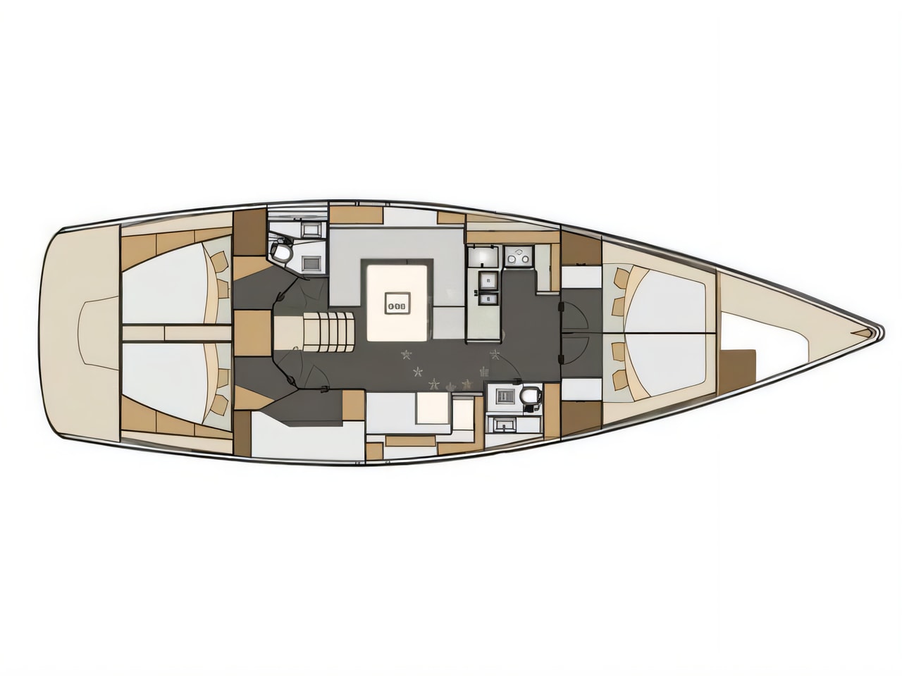 Interior of Elan 50 Impression sail boat with 5 cabins Croatia yacht charter
